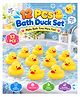 fiddlerz Chu Chu Duck Bath Toy Set Duck Toy for Kids Floating Rubber Duck Family Safe & Fun Water Play Baby Toys for Kids Babies & Toddlers (Pack of 12) Yellow