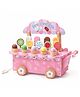 Happy Hues Wooden Ice Cream Cart Toy Set with Popsicles & Candies Pretend Play Educational Toy for Toddlers & Kids - Pink Ice-Cream