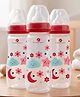 StarAndDaisy Anti Colic Baby Plastic Feeding Bottle Slim Regular Neck Cherry Red 250 ml Pack of 3 for Comfortable Feeding and Everyday Use