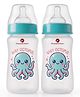 StarAndDaisy Wide Neck Essential Baby Plastic Feeding Bottle Blue 250 ml Pack of 2 for Easy Feeding and Everyday Use