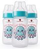 StarAndDaisy Wide Neck Essential Baby Plastic Feeding Bottle Blue 250 ml Pack of 3 for Easy Feeding and Everyday Use