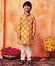 LIL PITAARA Cotton Woven Full Sleeves Floral Printed Kurta & Pyjama Set - Yellow