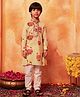LIL PITAARA Cotton Knit Full Sleeves Floral Printed Kurta & Pyjama Set - Beige