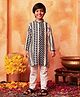 LIL PITAARA Cotton Woven Full Sleeves Abstract Embroidered Kurta & Pyjama Set - Black
