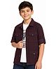 CAVIO Corduroy Woven Full Sleeves Solid Shirt With Dont Stop Text Printed Tee - Maroon