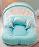 BAYBEE Baby Bedding Set for New Born Baby, Bed Mattress with Mosquito Net & Neck Pillow, Sleeping Nest Travel, Infant Toddler Bed Set Gifts for Baby Boy Girl 0-6 Months (Blue)