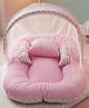 BAYBEE Baby Bedding Set for New Born Baby, Bed Mattress with Mosquito Net & Neck Pillow, Sleeping Nest Travel, Infant Toddler Bed Set Gifts for Baby Boy Girl 0-6 Months (Pink)