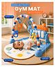 Fiddlerz Zest 4 Toyz Baby Play Mat for Babies Play Gym Floor Mat for Kids with Hanging Rattles Lights & Musical Keyboard Kick and Play Bed - Made in India (Pastel Blue)