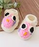 Woonie Hand Knitted Owl Designed Booties - Cream