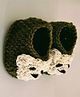 Knits & Knots Bear Designed Handmade Booties - Green