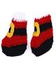 Knits & Knots Knit Colour Blocked Belt Designed Booties - Red