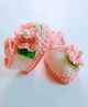 Knits & Knots Knit Floral Applique Detailed Handmade Booties - Pink