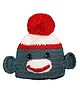 Knits & Knots Hand Knitted Monkey Designed Pom Pom Embellished Cap - Grey - Circumference 33 Cm