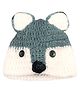 Knits & Knots Hand Knitted Fox Designed Ear Applique Detailed Cap - Grey - Circumference 43 Cm