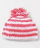Knits & Knots Hand Knitted Pom Pom Embellished Cap - Peach - Circumference 40.5 Cm