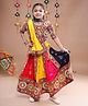 Banjara India Navratri Theme Half Sleeves Kutchi Embroidered Chaniya Choli With Dupatta Set - Yellow
