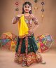 Banjara India Navratri Theme Half Sleeves Kutchi Embroidered Chaniya Choli With Dupatta Set - Green