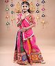 Banjara India Navratri Theme Half Sleeves Kutchi Embroidered Chaniya Choli With Dupatta Set - Pink