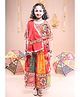 Banjara India Navratri Theme Half Sleeves Kutchi Embroidered Chaniya Choli With Dupatta Set - Red