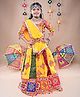 Banjara India Navratri Theme Half Sleeves Kutchi Embroidered Chaniya Choli With Dupatta Set - Yellow