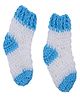 Knits & Knots Hand Knitted Colour Blocked Socks - White & Blue