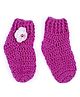 Knits & Knots Hand Knitted Floral Applique Detailed Socks - Purple