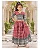 ISHTI Cotton Woven Three Fourth Sleeves Floral Embroidered Coordinating Lehenga Choli Set - Red & Black