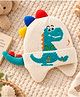 POP STREET KIDS Woollen Knit Dinosaur Designed Winter Cap With Ear Flaps - Cream Circumference - 54 Cms