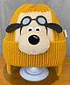 POP STREET KIDS Woollen Knit Dog Designed Winter Cap With Ear Flaps - Yellow Circumference - 54 Cms