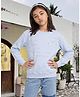 Lil Tomatoes Cotton Looper Knit Full Sleeves Typography Printed Light Winter Sweatshirt - Pastel Blue