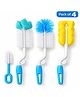 Chinmay Kids Baby Bottle Cleaning Brush Set Bottle & Nipple Cleaning Brush Pack of 4 Blue
