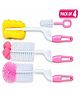 Chinmay Kids Baby Bottle Cleaning Brush Set Bottle & Nipple Cleaning Brush Pack of 4 pink
