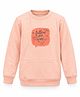 Pampolina Fur Knit Full Sleeves Follow Your Heart Text Printed Light Winter Sweatshirt - Peach