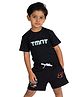 Button Bear Cotton Knit Teenage Mutant Ninja Turtles Featuring Half Sleeves Characters Printed Tee & Shorts Set - Black