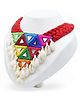 Pihoo Navratri Theme Shells Embellished Necklace - Red