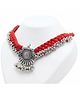 Pihoo Navratri Theme Ghunghri & Ethnic Pendant Detailed Necklace - Red