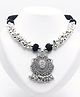 Pihoo Navratri Theme Ghunghri & Ethnic Pendant Detailed Necklace - Silver