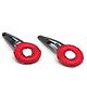 Pihoo Navratri Theme Mirror Detailed Hair Clips - Red
