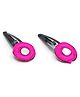 Pihoo Navratri Theme Mirror Detailed Hair Clips - Fuchsia Pink