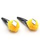 Pihoo Navratri Theme Mirror Detailed Hair Clips - Yellow