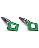 Pihoo Navratri Theme Mirror Work Embellished Hair Clips -Green