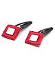Pihoo Navratri Theme Mirror Work Embellished Hair Clips - Red