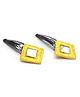 Pihoo Navratri Theme Mirror Work Embellished Hair Clips -Yellow