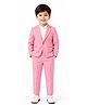 Spool Junior Cotton Woven Full Sleeve Solid Shirt & Pant With Blazer Set - Pink
