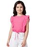 Earth Conscious Cotton Blend Woven Sleeveless Frill Detailed Top - Pink