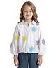 Earth Conscious Muslin Woven Full Sleeves Floral Applique Detailed Top - White