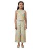 Earth Conscious Cotton Blend Woven Sleeveless Leaves Printed Top & Pants Set - Light Green