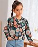 Tiara Cotton Spandex Knit Full Sleeves Floral Printed Top - Multi Colour