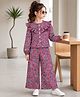 Tiara Cotton Jersey Knit Full Sleeves Paisley Printed Coordinating Top & Pants Set - Pink
