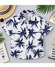 The Kids Club Cotton Blend Woven Half Sleeves Palm Trees Printed Shirt - White